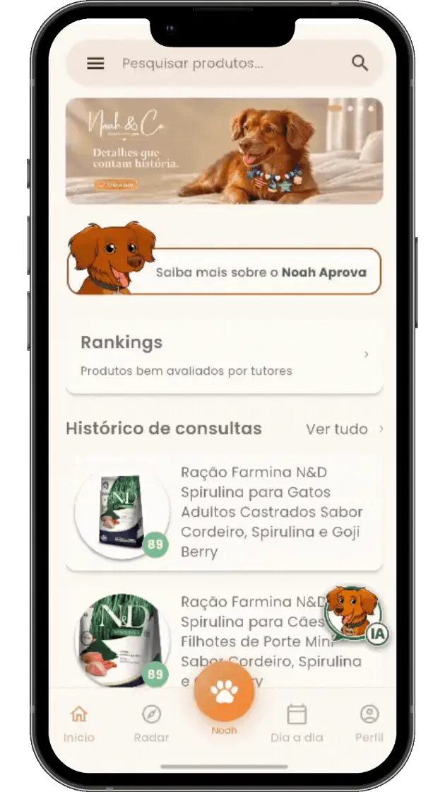 Demonstração do aplicativo Noah Aprova